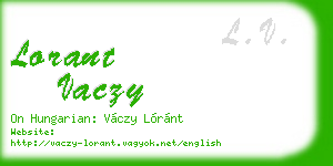 lorant vaczy business card